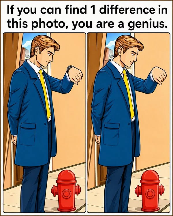 Spot the Difference: Can You Catch the Change in the Man with the Wristwatch? Spot the Difference: Can You Catch the Change in the Man with the Wristwatch?